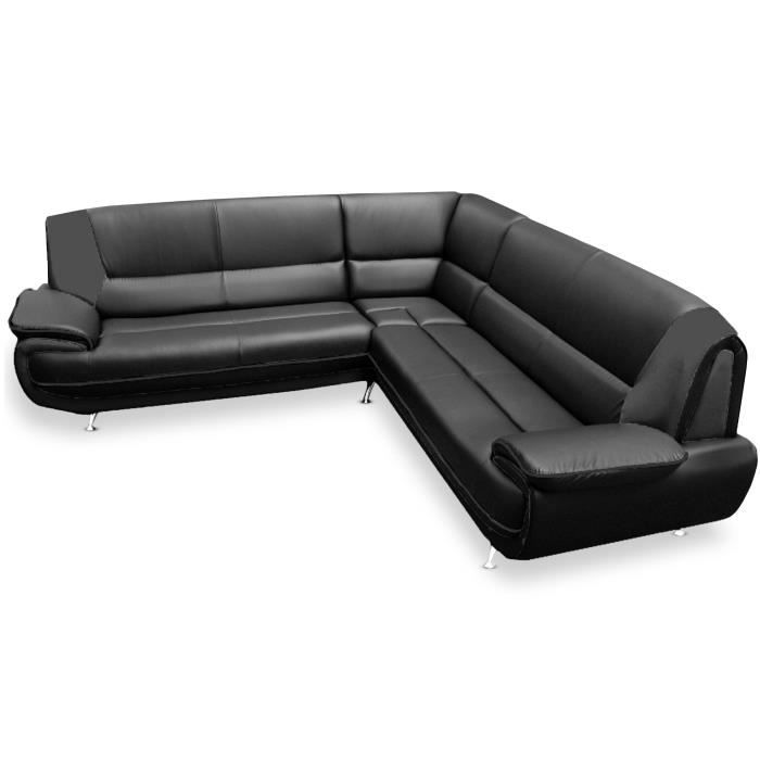 Canapé d'angle Noir Simili Confort