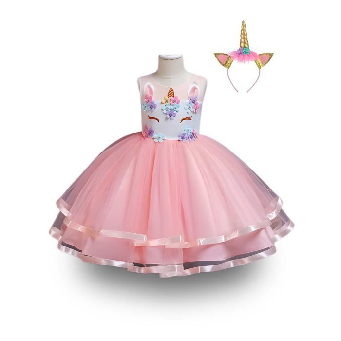 Cadeau Fille Noël Kathévan Robe Princesse Fille Déguisement Halloween Costume Fête Carnaval Cosplay Cadeau Anniversaire