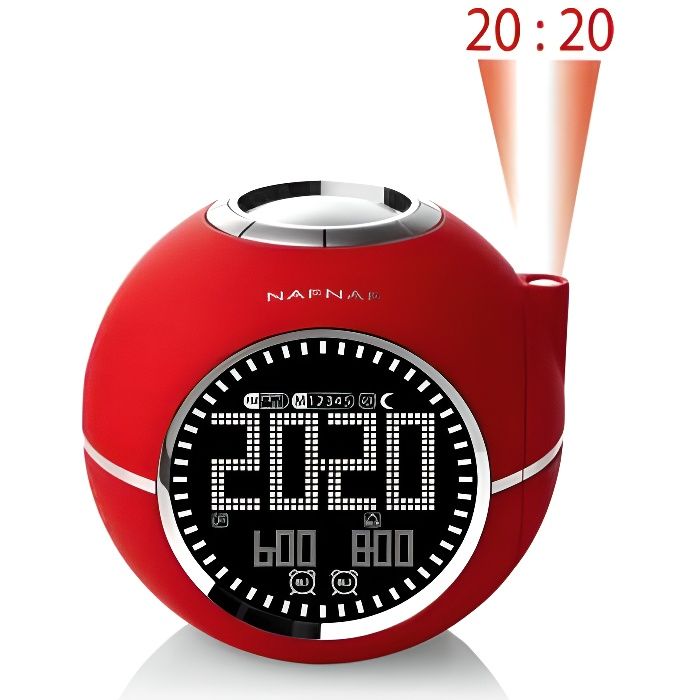 radio-réveil NAFNAF CLOCKINE ROUGE