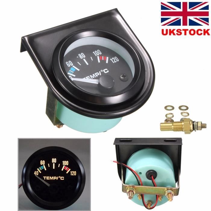 NEUFU Eau Temperature LED Temp Gauge 2" 52mm Jauge Tableau Manometre Voiture Universel