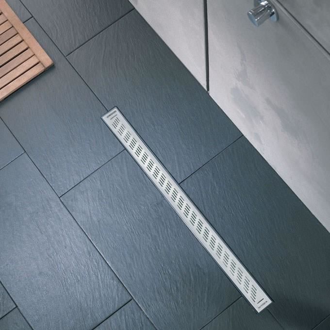 WIRQUIN Caniveau de douche Express'eau - 700 mm - Grille trait