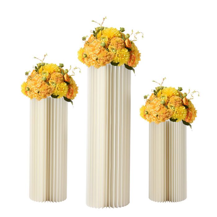 Lot de 3 cylindrique mariage fleurs décoration de fête de partie pour la décoration de fête de Mariage avec Panneau PVC ARCEAU