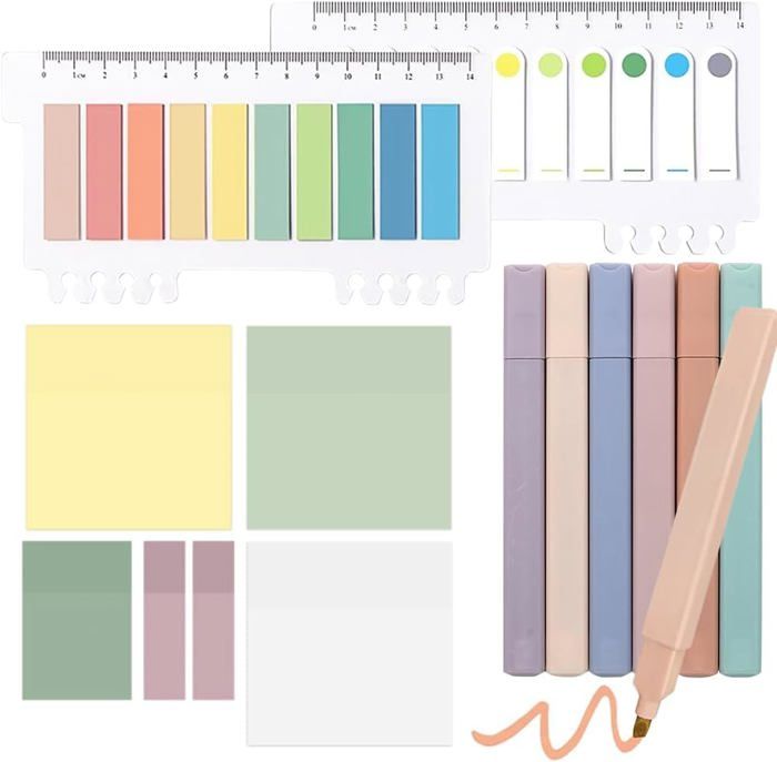 Lot De 700 Feuilles De Notes Adhésives Transparentes Imperméables – Format 76 X 76 Mm, Multicolores Morandi