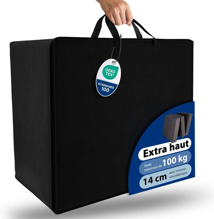 Beautissu Sac de Transport Pratique pour Matelas Pliable Modèle L (75x195 cm) – Transport Facile avec Fermeture Éclair – Noir