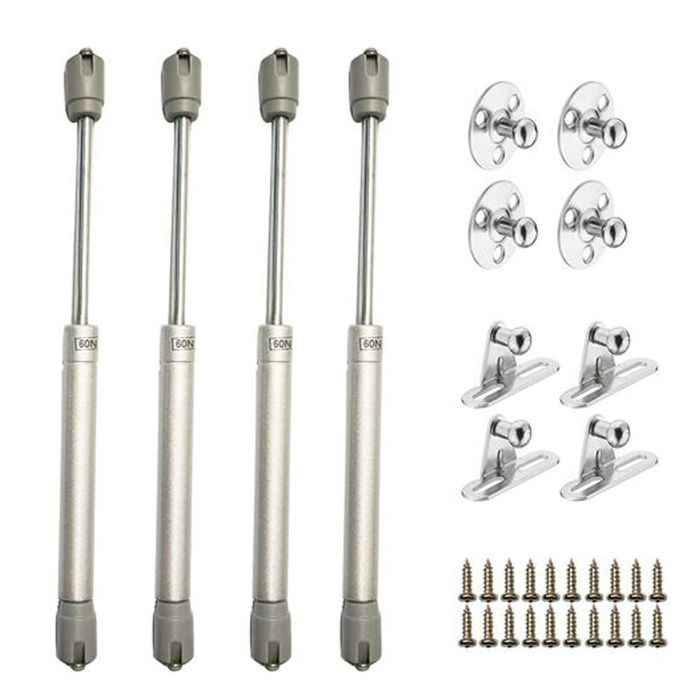 Vérins à Gaz Hydrauliques pour Levage de Porte Armoire Meuble Cuisine Amortisseur Charniè 60N / 6kg 270 mm Lot de 4