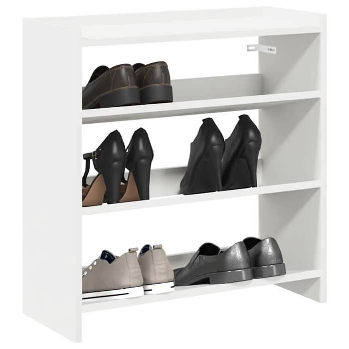vidaXL Étagère à chaussures blanc 60x25x62 cm bois dingénierie rangement de chaussures armoire de rangement de 859887