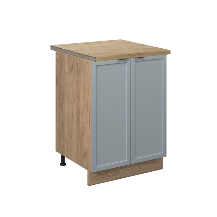 Meuble bas de cuisine Fame-Line 60cm PT Chêne Bleu clair-gris/Chêne de force doré Vicco 50754