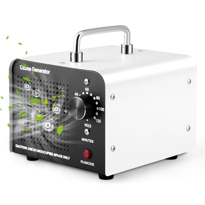 Générateur D'Ozone 60 000 Mg/h - Purificateur Air Et Eau - Minuterie 120 Min - Pour Maison, Voiture