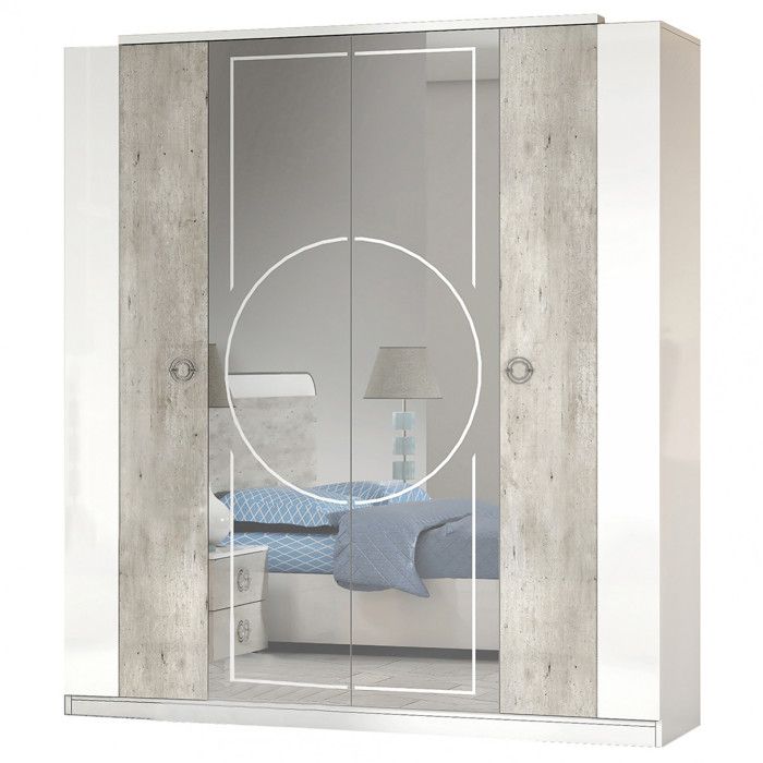 GOYA - Armoire 4 Portes avec Miroir Central GOYA - Armoire 4 Portes avec Miroir Central