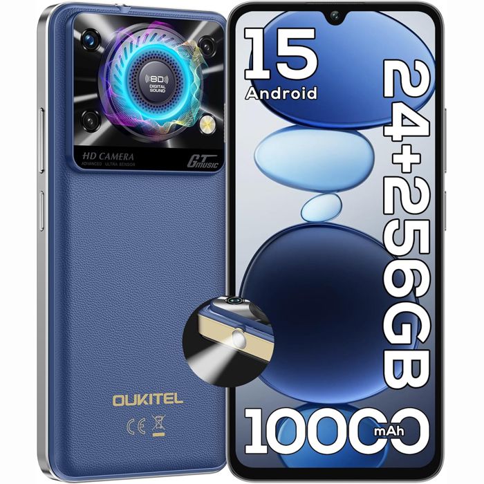 OUKITEL C1: Móvil Libre Android 15 Con 16GB RAM + 128GB, Pantalla