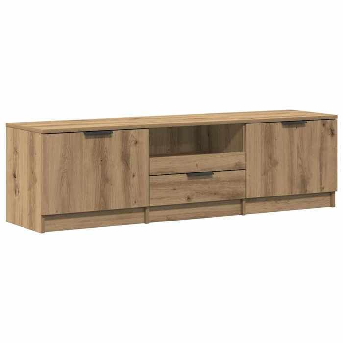 “RabaisMeuble TV/Armoire salon - Banc TV - KENNETH - chêne artisanal 140x35x40 cm bois dingénierie Août546675