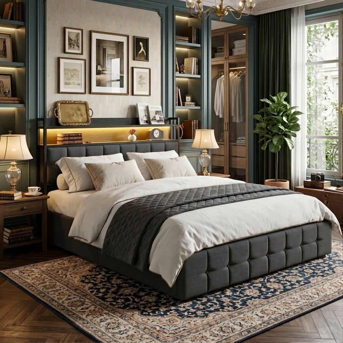 Sapgaks Lit 2 Personnes 120x200 et 90x190cm,lit avec sommier à Lattes et USB,Cadre de lit Double avec Bande Lumineuse d'ambiance,avec gigogne, Rangement en tête,Cadre en pin,pin+MDF,Blanc Sapgaks Lit 2 Personnes 120x200 et 90x190cm,lit avec sommier à Lattes et USB,Cadre de lit Double avec Bande Lumineuse d'ambiance,avec gigogne, Rangement en tête,Cadre en pin,pin+MDF,Blanc