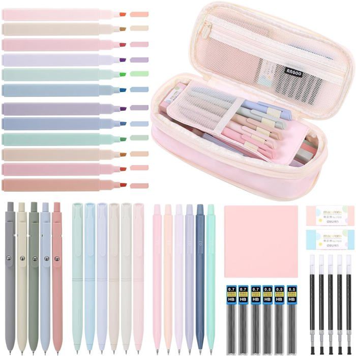 26 PCS Fourniture Scolaire Kawaii Avec Trousse à Stylos, 4
