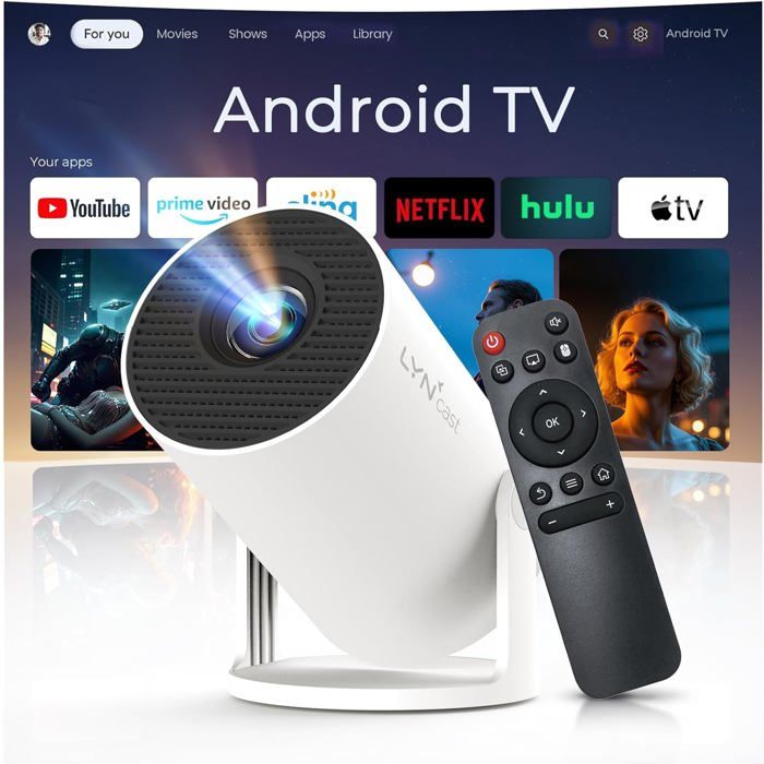 Vidéoprojecteur Vidéoprojecteur Mini 2025 avec Wi-Fi 6 et Bluetooth 5.4 1080P 4K Full HD