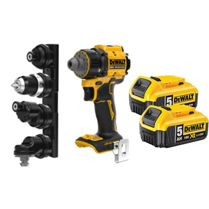 Perceuse visseuse à têtes multiples XR 18V 2 batteries 5Ah Li Ion Brushless DEWALT DCD803P2T QW