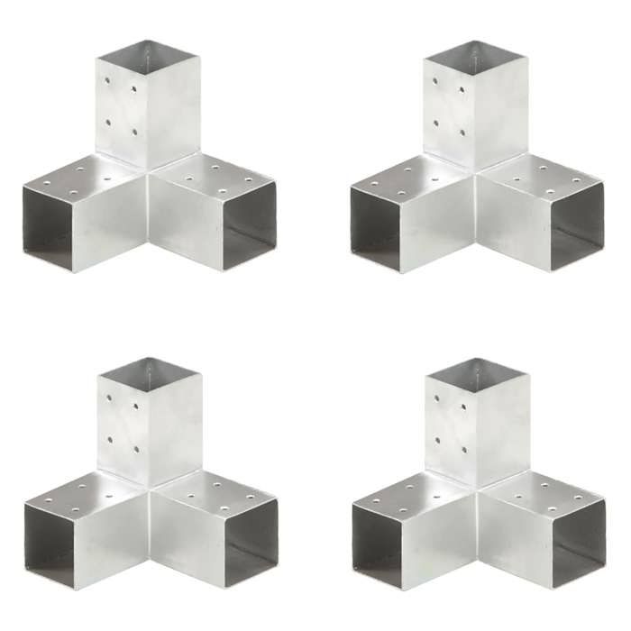 VIDAXL Connecteurs de poteau 4 pcs Forme en Y Métal galvanisé 71x71 mm - (170x170x175 mm) BONNE4393