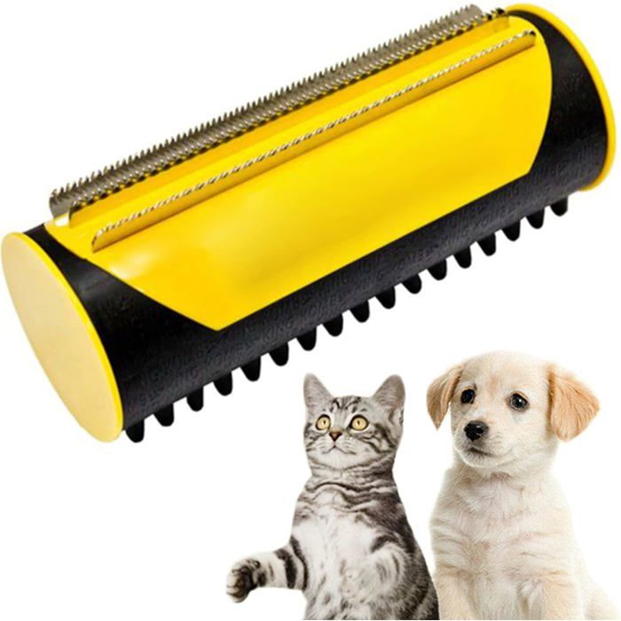 Rouleau Épilateur 3 en 1 Poils Animaux Peigne Sous-Poil Démêlant pour Chien Chat et Soin du Pelage Maison Pro