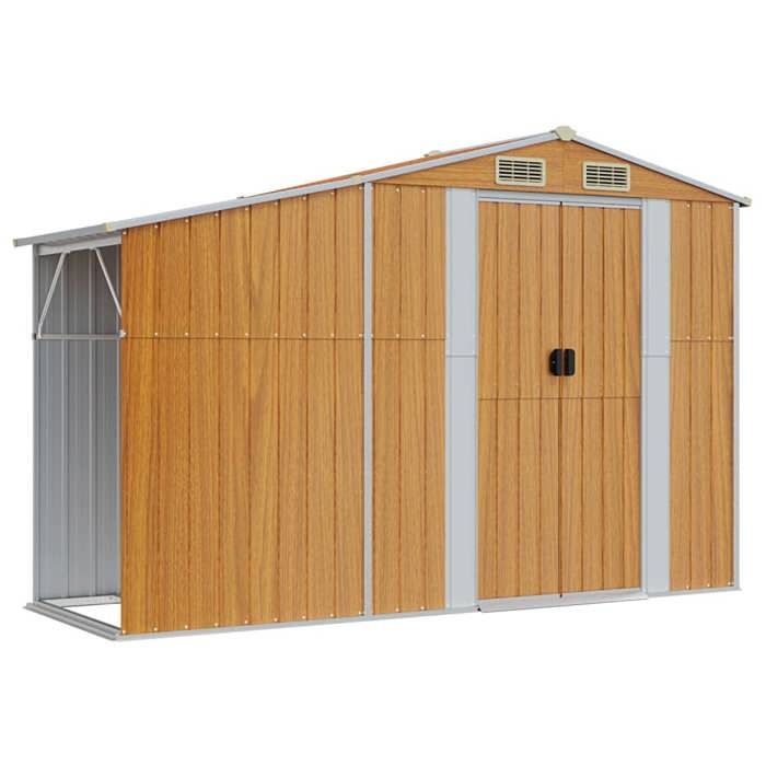 Abri de jardin 1 PC - maison de stockage - marron 277x93x179 cm acier galvanisé JJ853668
