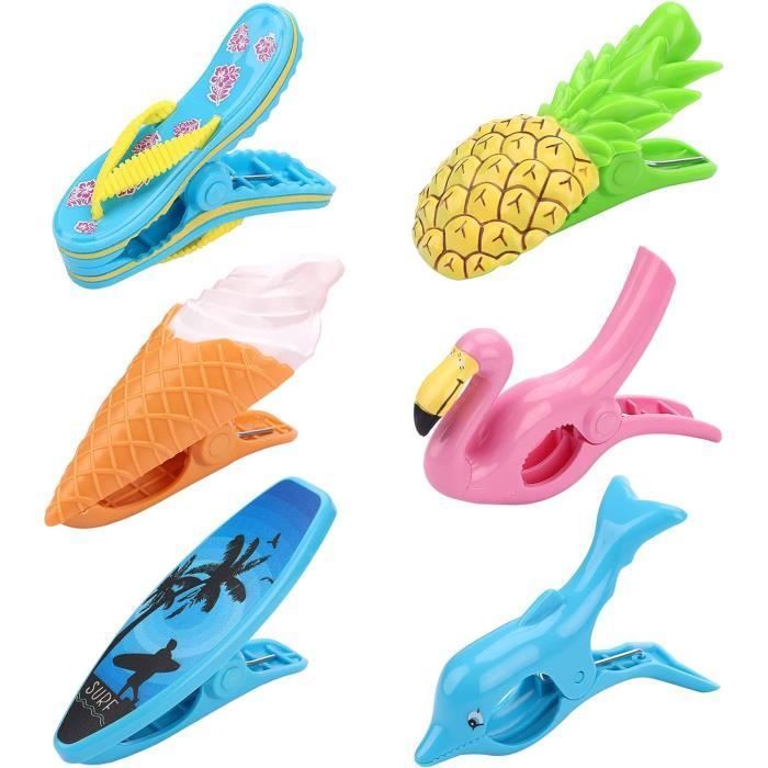Pinces à serviette de plage 6 Pcs de Grosse Pince à Linge Pinces à Linge Pinces Serviette Plage Grosse Pince Plastiqu PINCE A LINGE