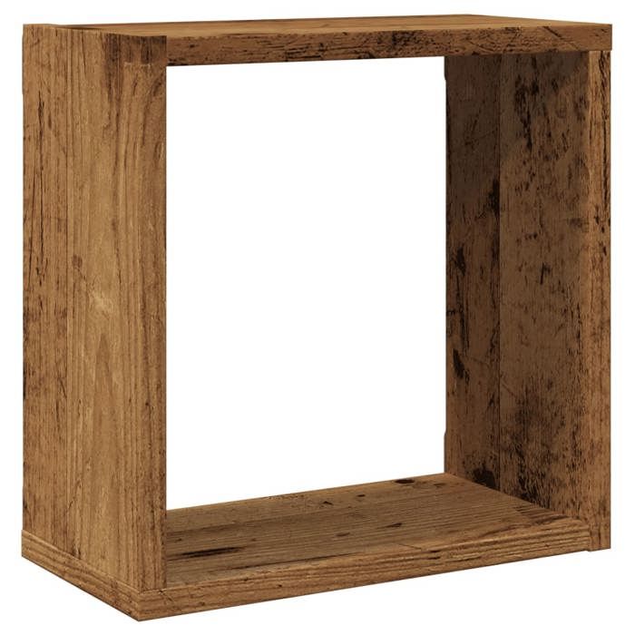 MEUBLE DE SEJOUR Brun - MODE étagères cube murales - 4 pcs - vieux bois 30x15x30 cm Nettoyer facile_09_4954