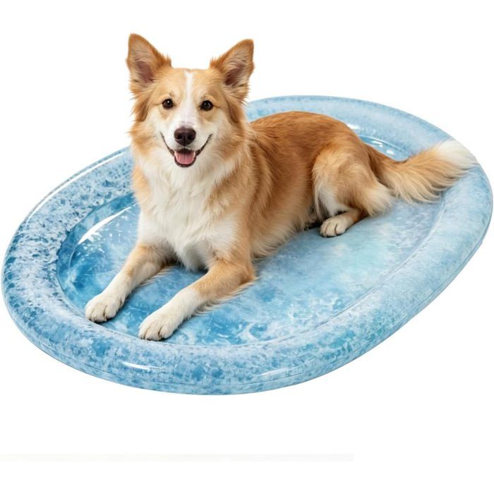 Matelas de couchage à effet glacé pliable pour chien et chat idéal pour été chaudintérieur/extérieur patio balcon plage voyage
