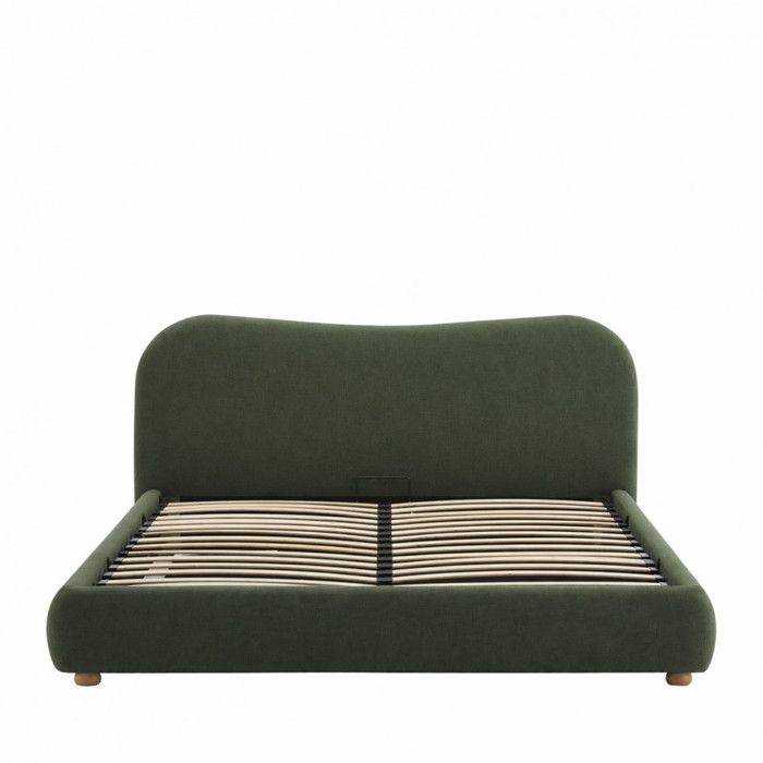 Napo - Lit coffre en tissu 160x200cm - Vert