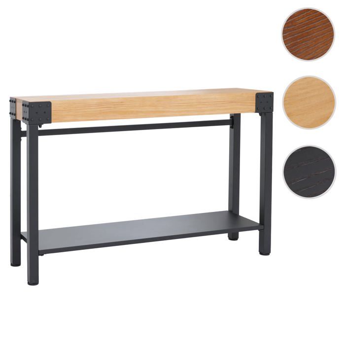 Table console HWC-Q68 82x120x31cm métal naturel noir Table console HWC-Q68 82x120x31cm métal naturel noir