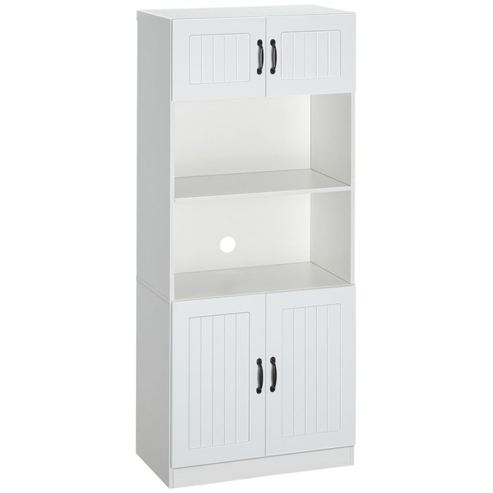 Buffet de cuisine - MINIMAL - 70x40x170cm - 4 portes - Finition métal - Style campagne