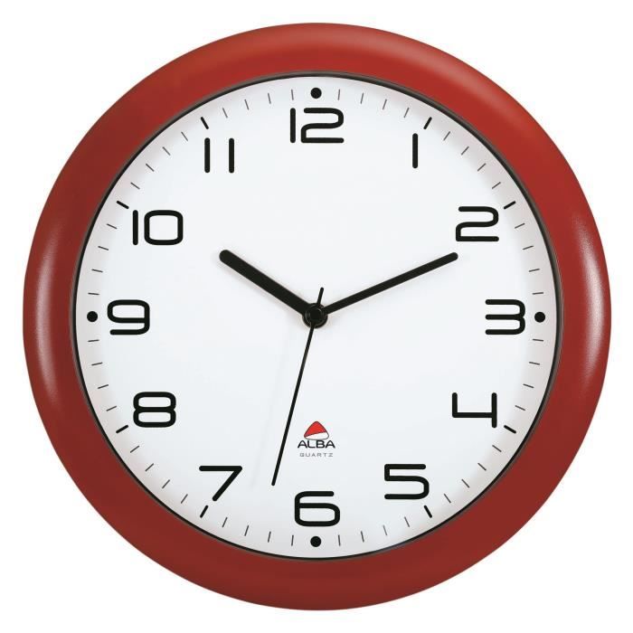 ALBA Horloge silencieuse 30cm quartz - Rouge