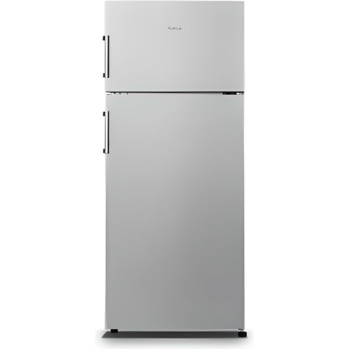 Réfrigérateur 2 portes AMICA AF7202S - Gris - Froid statique - Congélateur haut - A++ - 165L - 3 balconnets