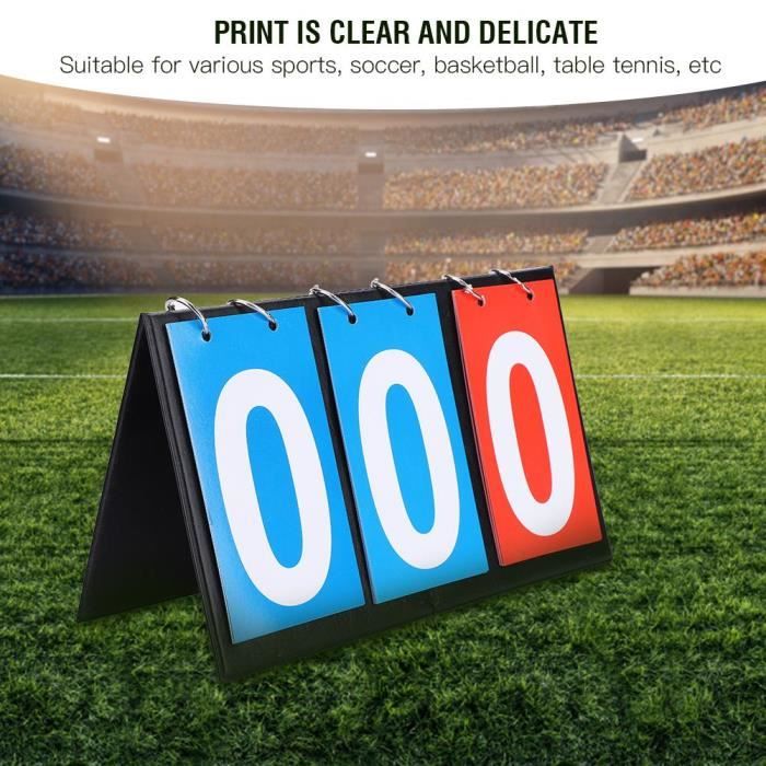 Flip Portable Tableau de Bord Sport Score Compteur Tennis de Table Basketball 4 Chiffres-Rouge + Bleu Sport Scoreboard