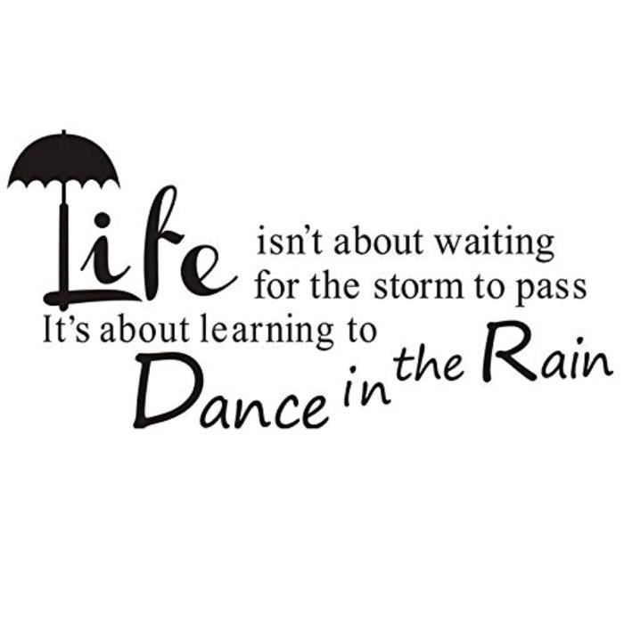 Objet De Decoration Murale Pmkh2 La Vie N Est Pas D Attendre Que La Tempete Passe C Est D Apprendre A Danser Sous La Pluie Citation Cdiscount Maison