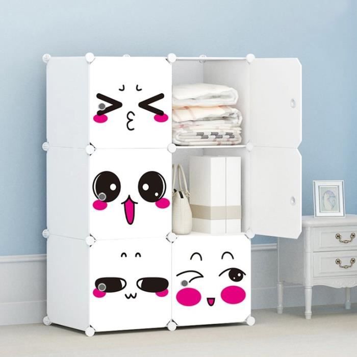 Rangement Armoire Modulable 3 Cubes Pour Chambre Enfant - HOME DECO KIDS - Meuble Déco Coloré 110x34x32 Cm