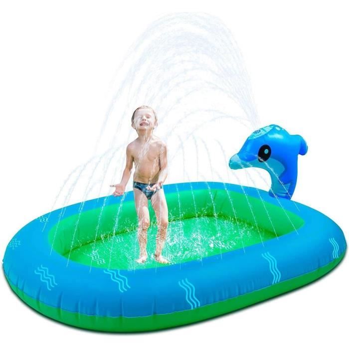 Piscine De Jardin Pliable Enfants 122 Cm Avec Toboggan - Pataugeoire Jeux Plein Air