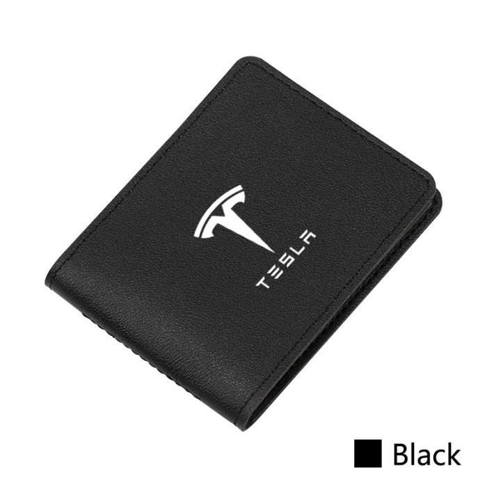 Noir - Pour Tesla - Porte-cartes d'identité avec LOGO de voiture, étui pour permis de conduire, Accessoires d