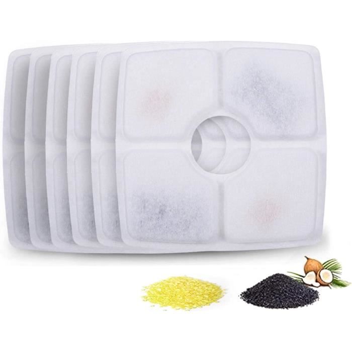 12 Filtres Fontaine Eau Hengu Pour Chat/Chien - Charbon Actif + Résine - 8.7x5.8x1cm