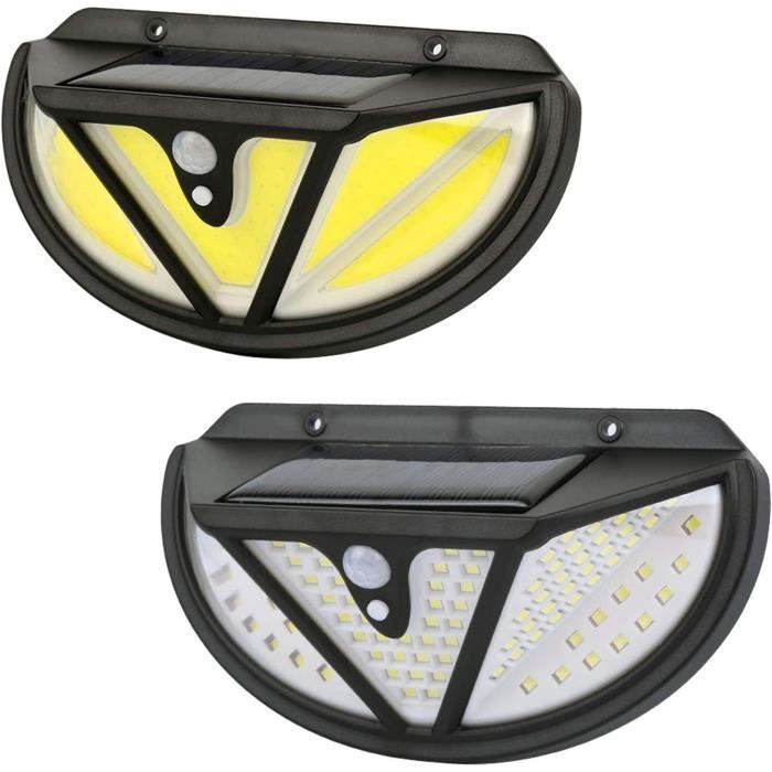 UKCOCO 2pièces Lampes Solaire De Clôture Extérieure Lot De Éclairage Solaire Étanche Pour Jardin Et Terrasse Design Élégant Économie Énergie Et Facilité Installation