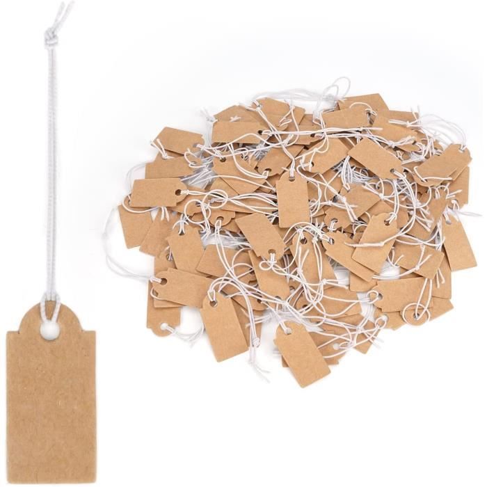 200 pièces Étiquettes Kraftde Prix, Étiquettes Kraft, 24x15mm
