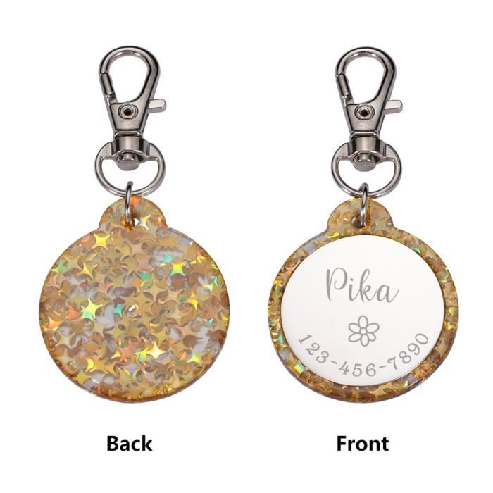 Meilleurs prix pour (yellow)Collier personnalisable pour chien, médaille avec gravure du nom du chaton, accessoires pour chiot, chaîne de collier pour c