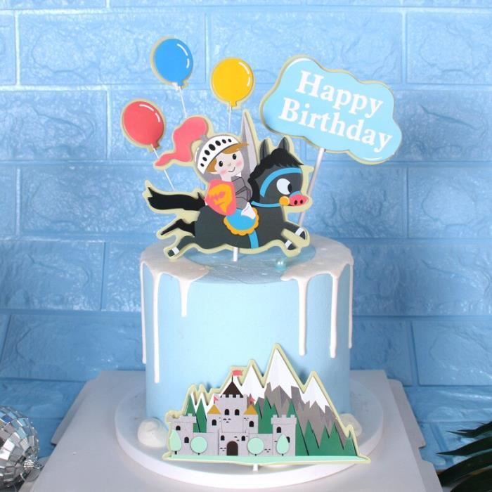 Bleu Ciel Decoration De Gateau Theme Chateau Chevalier Prince 1 Ensemble Decoration De Gateau Joyeux Anniversaire Double Couche Cdiscount Maison Bleu Ciel Decoration De Gateau Theme Chateau Chevalier Prince 1 Ensemble Decoration De Gateau Joyeux Anniversaire Double Couche Cdiscount Maison