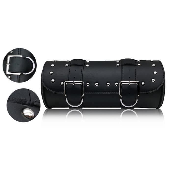 Sac de Selle en Cuir Moto Noir Kit Sac de Voyage Universel pour Harley Davidson Sac de Rangement