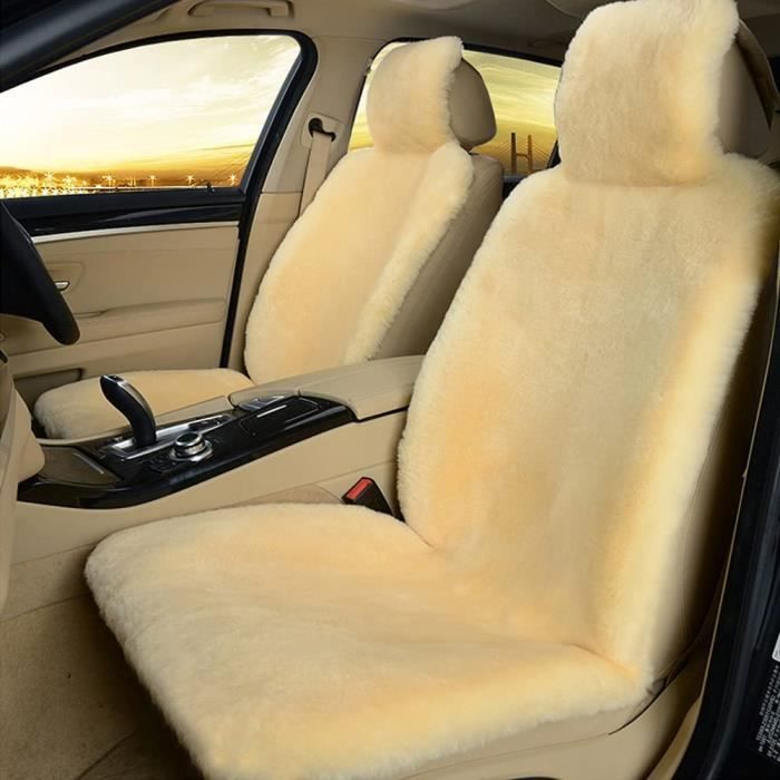 Housses De Sièges En Agneau Cosmo Beige 12-14mm Hauteur De Fourrure