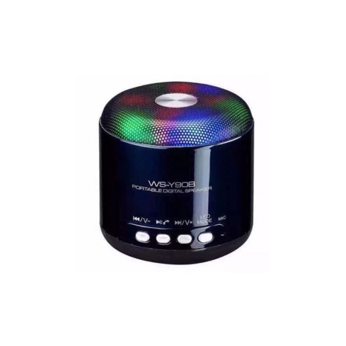 Mini Enceinte/Haut Parleur Bluetooth Noir WS-Y90B - - Vos Marques Tendances