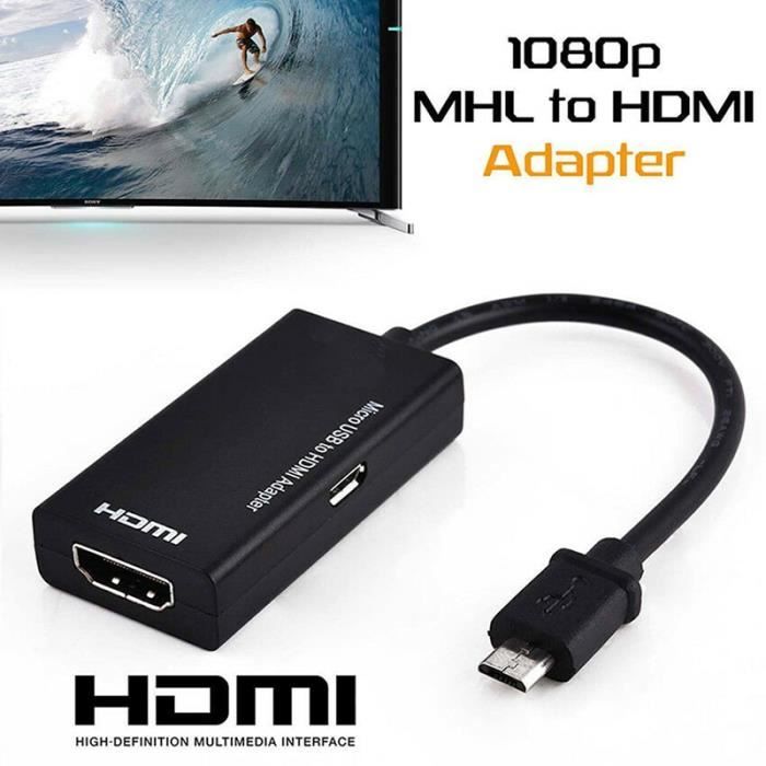 1pc pour Type C & Micro USB vers HDMI adaptateur numérique vidéo Audio convertisseur câble HDMI connecteur p