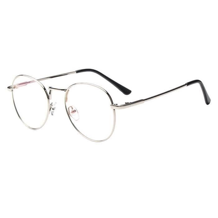 47 mm Rétro Ronde Métal Monture de Lunettes Clair Lentille 47 mm Rétro Ronde Métal Monture de Lunettes Clair Lentille