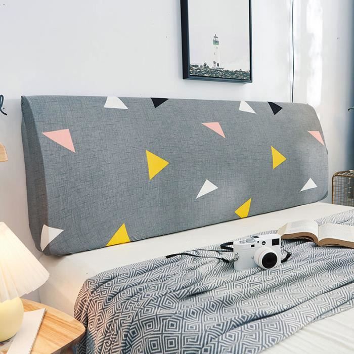 Housse De Tête De Lit Élastique Anti-Collision Gris 190cm - Protection Douce Et Décorative