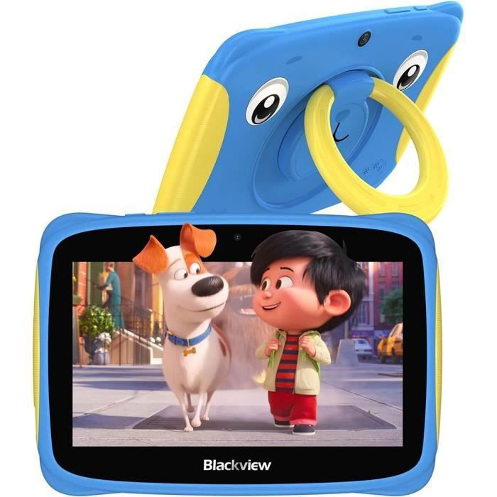 Blackview Tab 3 Kids Tablette Tactile 7 Pouces Android 13 Tablette PC WiFi 4Go + 32Go/SD 1To 3280mAh WIFI Bluetooth GPS – Bleu