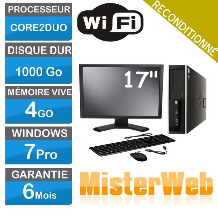 Ordinateur de Bureau complet core2duo 1000 Go HDD 4 Go Ram Win7 écran 17 WIFI EN VRAC selon modèle disponible. DELL HP LENOVO En - Dell