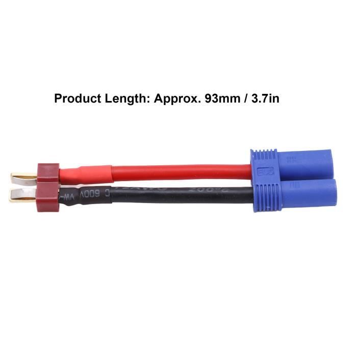 Adaptateur EC5 Mâle Vers EC5 Mâle – Lot De 2 – Connecteur Sans Soudure – Pour Batterie Lipo Et ESC RC