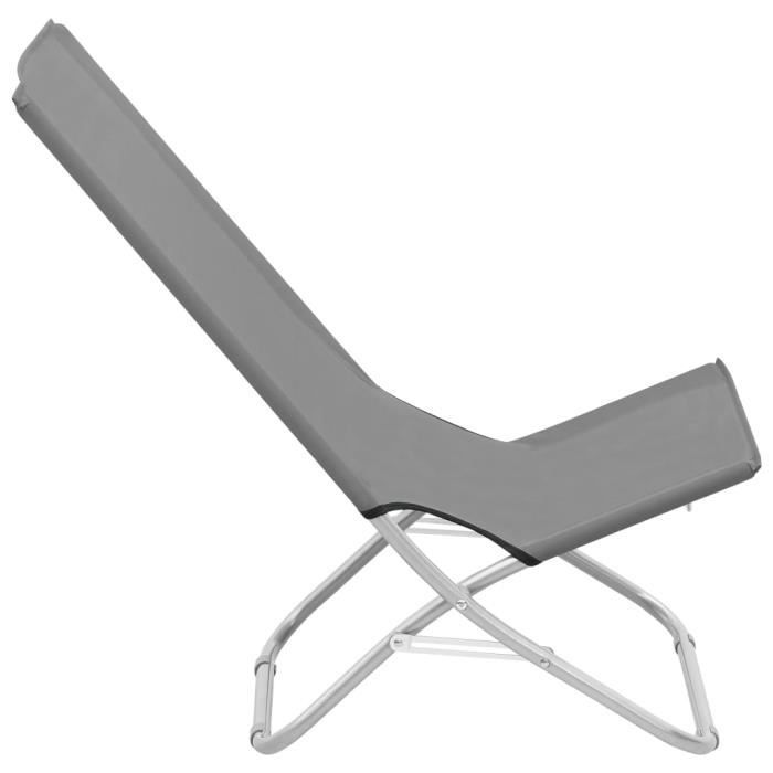 chaises de plage pliables - ej.life - gris - acier - conception pliante